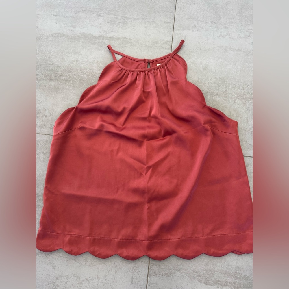 Monteau Pink Color Bronze Satin Top. Size M - Like New